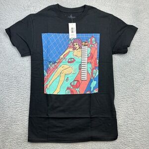 Treadless Shirt unisex Small Black Bleach Woman in Tub Graphic Funny Casual‎